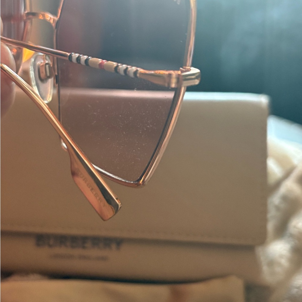 Burberry Women's Brown Sunglasses with Gold Frame - Picture 9 of 10